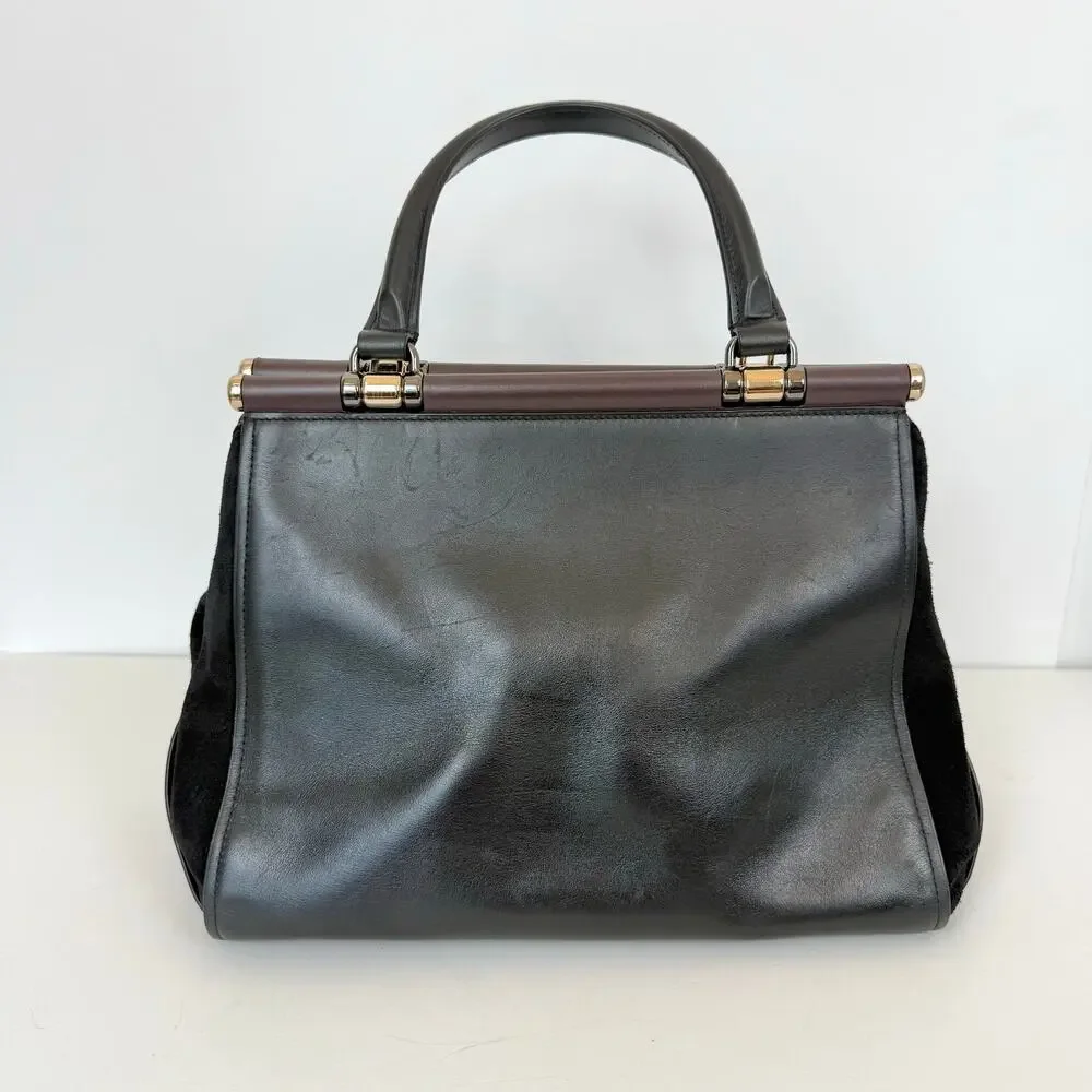 Coach Selena Gomez Grace Bag in Colorblock Leather Suede Satchel Tote 24109